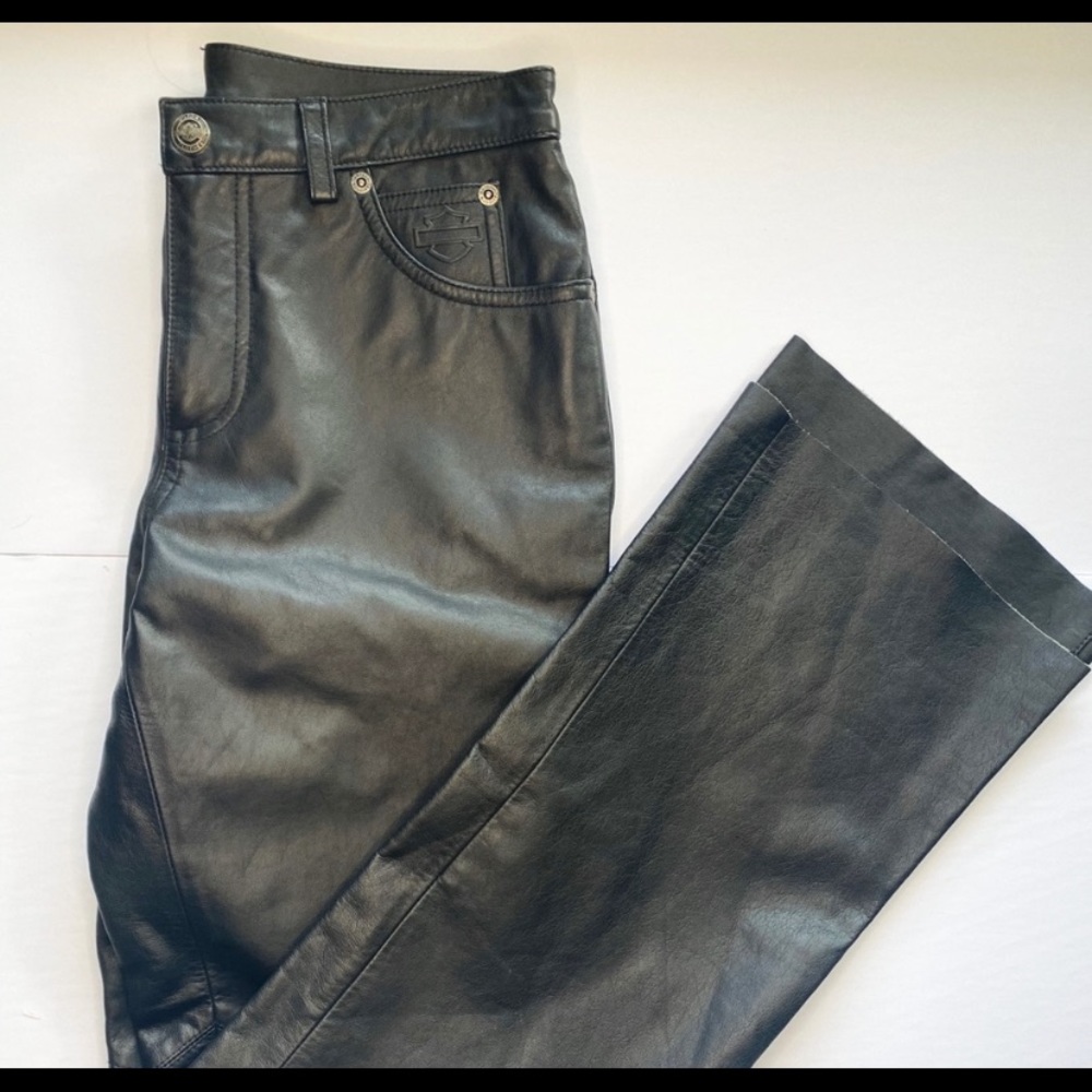 NEW Harley Davidson black leather pants | women’s